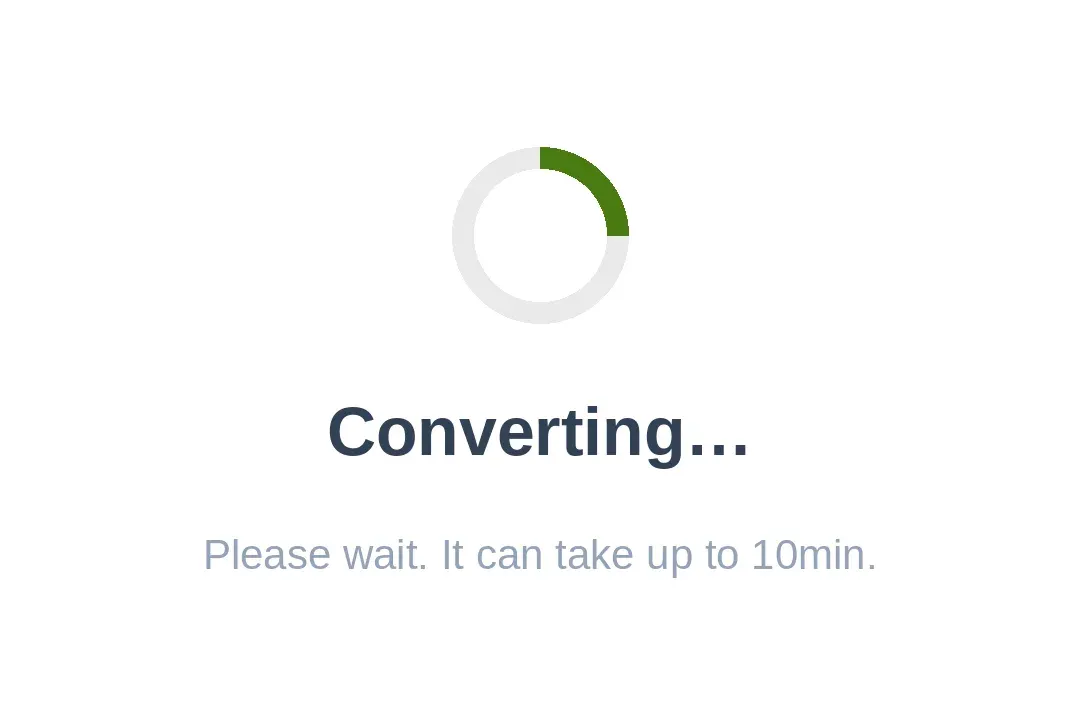 A “Converting…” spinner.