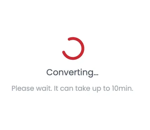 A “Converting…” spinner.