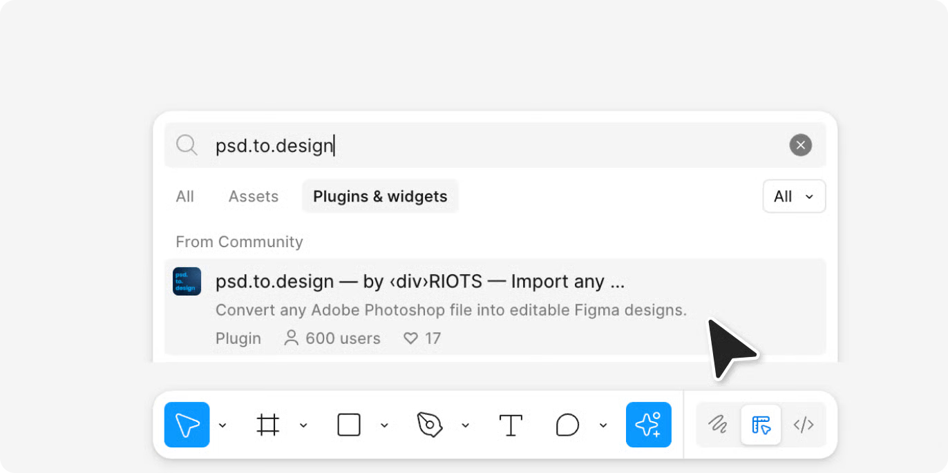 Screenshot of the Figma plugin installation process