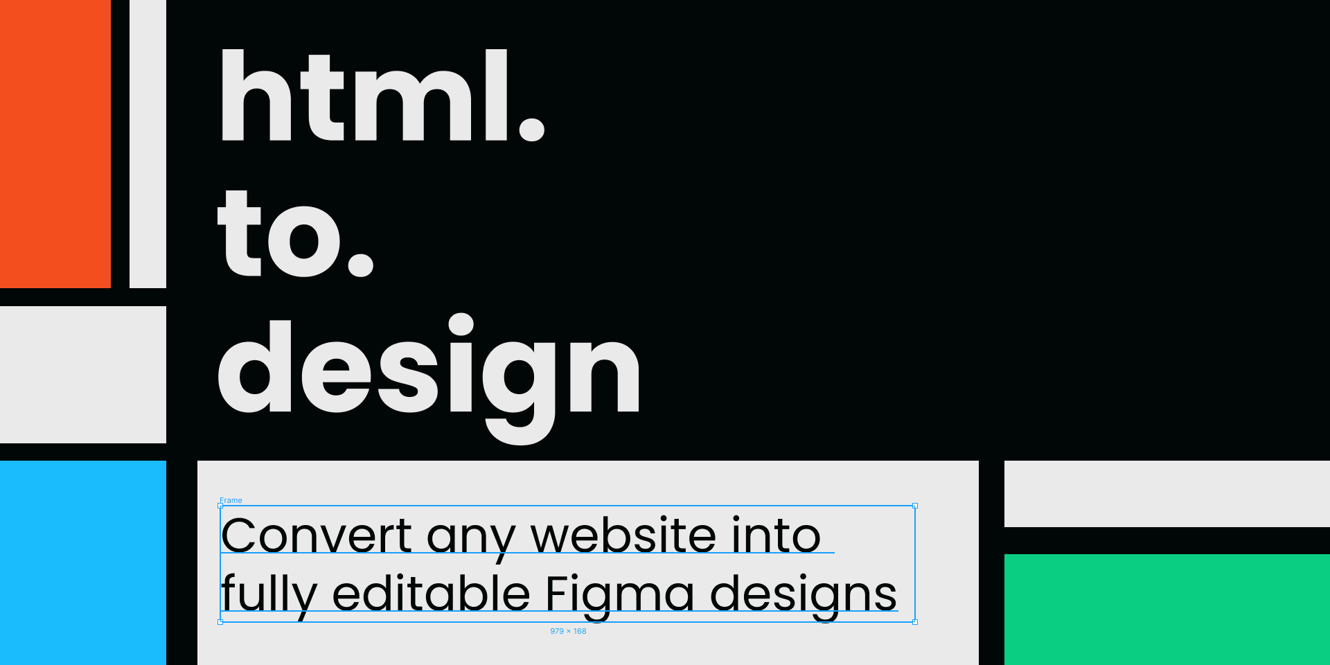 Cover image of Figma plugin html.to.design and the title Convert any website into fully editable Figma designs.