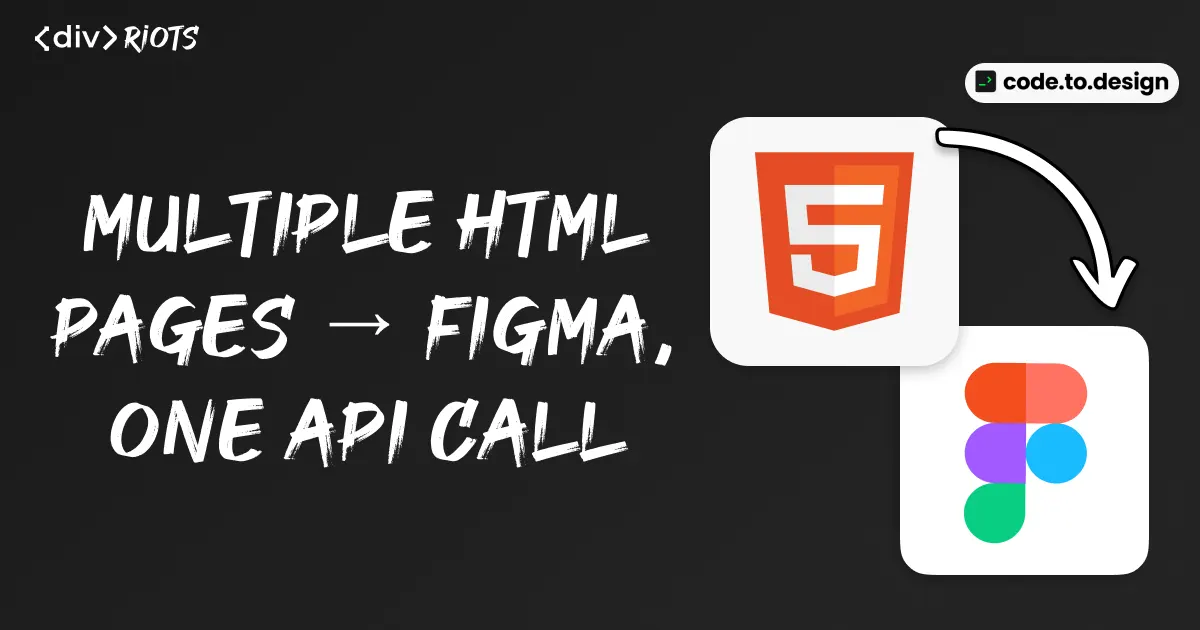 HTML 5 logo, code.to.design logo and Figma logo.
