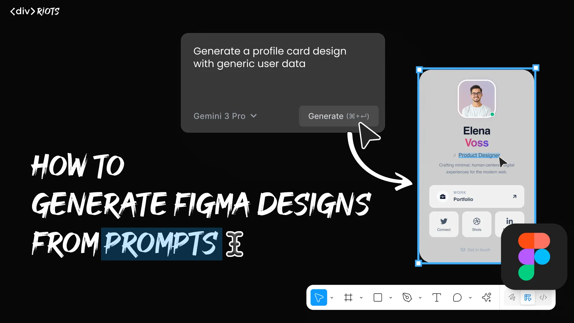 Screenshot of ai.to.design and a UI result designed from a prompt.