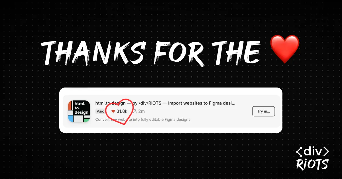 html.to.design logo and title 2 million users, thanks for the love.