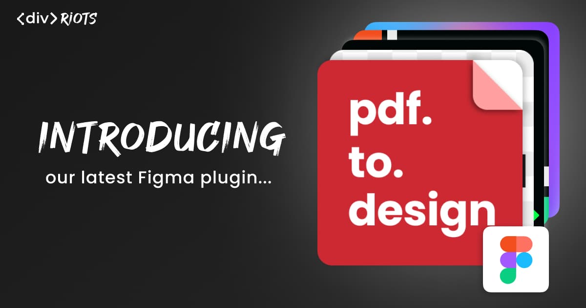 pdf.to.design logo over black background and title 'Introducing our latest Figma plugin'.