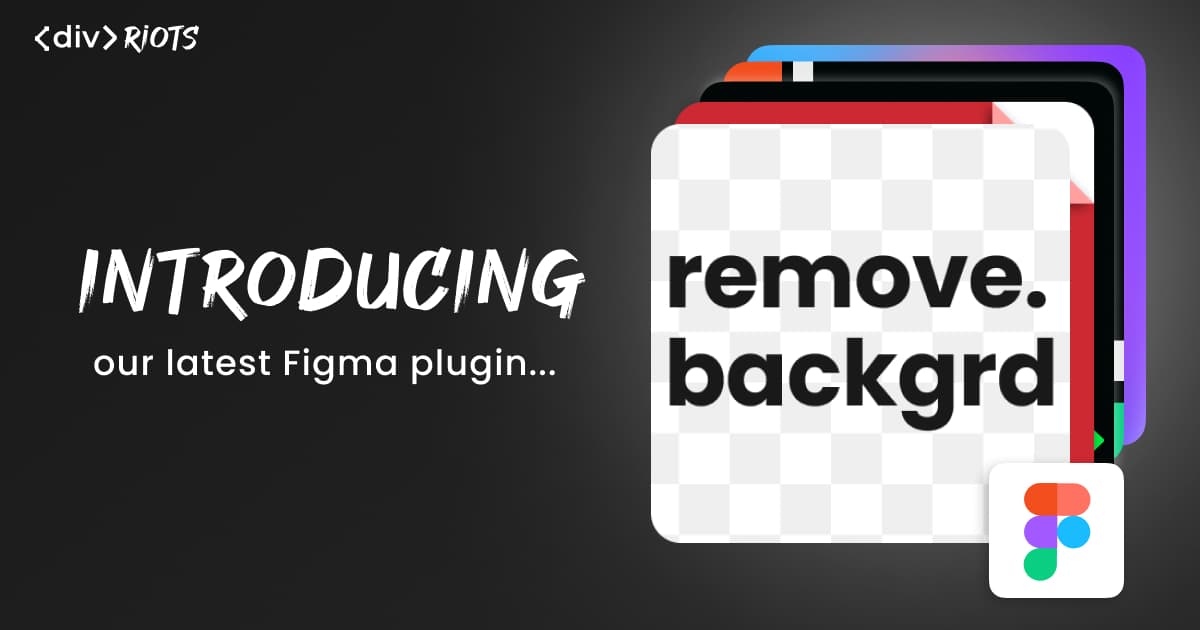 Remove Background logo over black background and title 'Introducing our latest Figma plugin'.