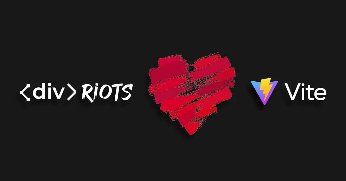 divRIOTS logo and Vite logo around an heart.